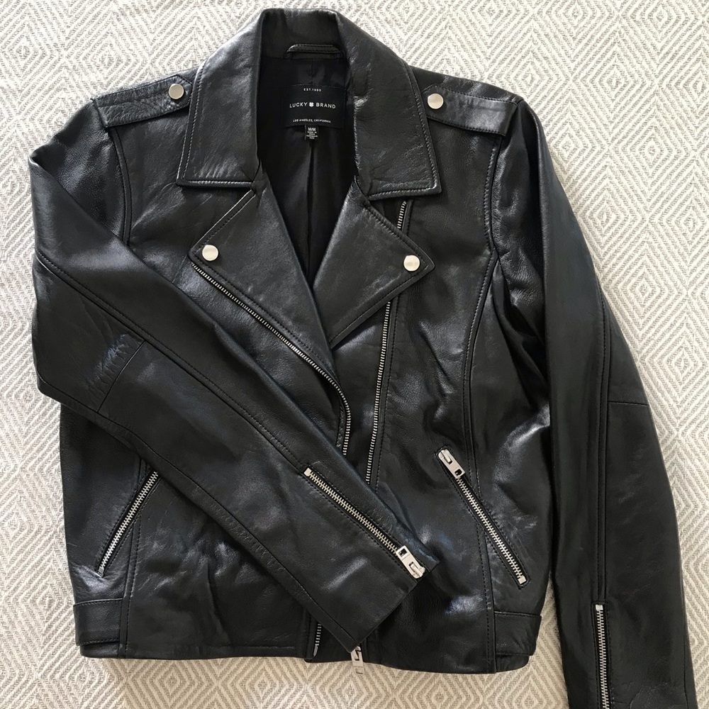 Lucky brand black leather jacket